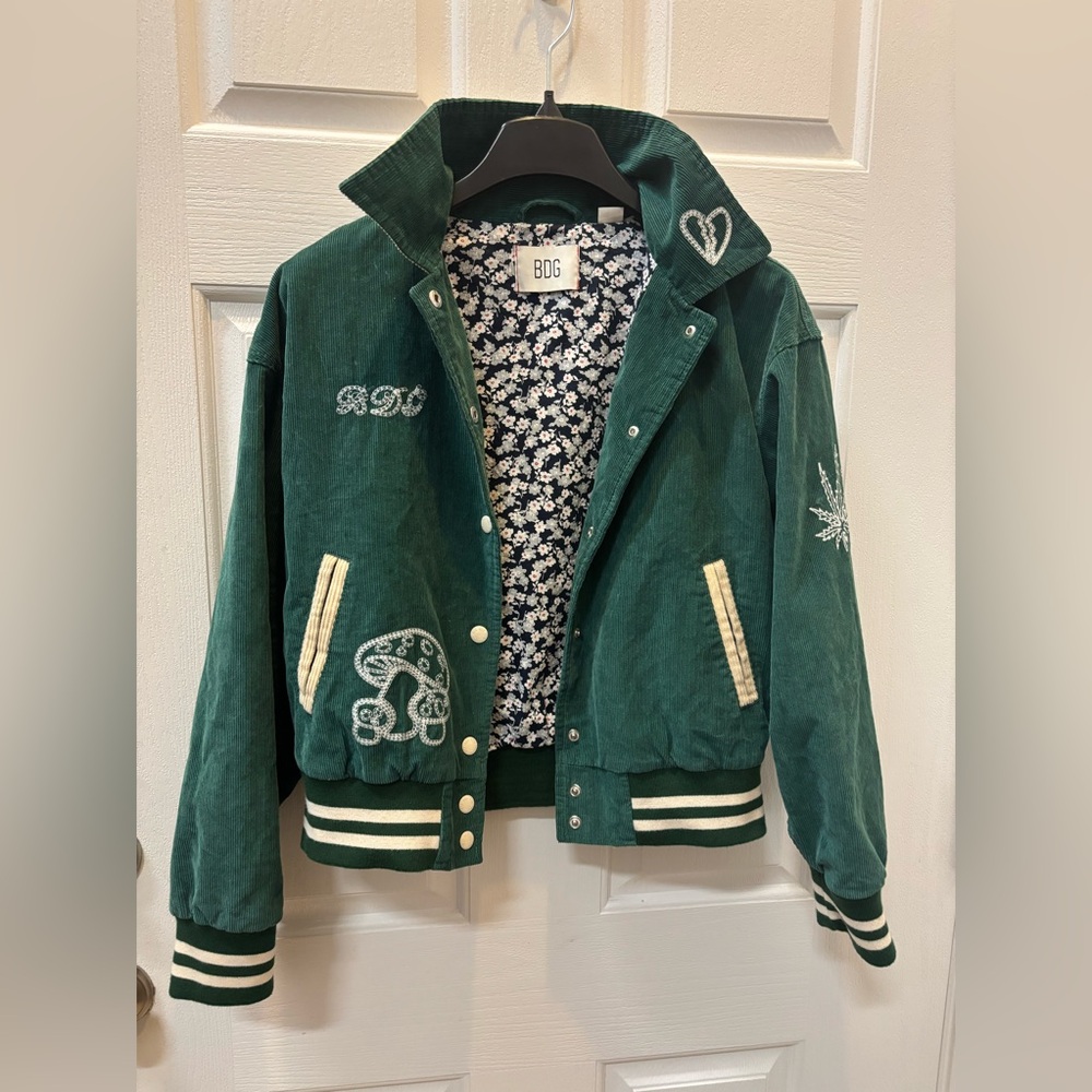 BDG Urban Outfitters Mushroom  Corduroy Varsity Jacket Women’s Juniors Size S-P